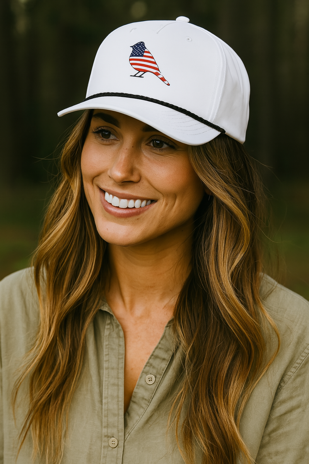 "Oh Say Can You See That Bird" - Classic USA Snapback Rope Hat